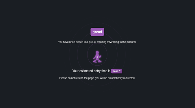 Dread Dark Web entry page
